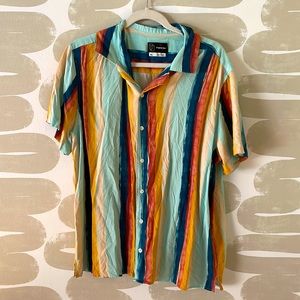 Striped short sleeve button shirt
